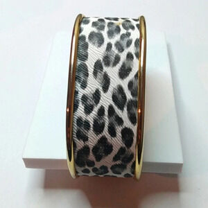 Animal Print Gold Wrist Cuff Bracelet